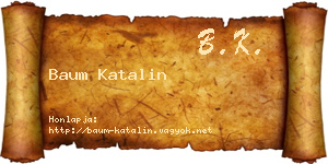 Baum Katalin névjegykártya